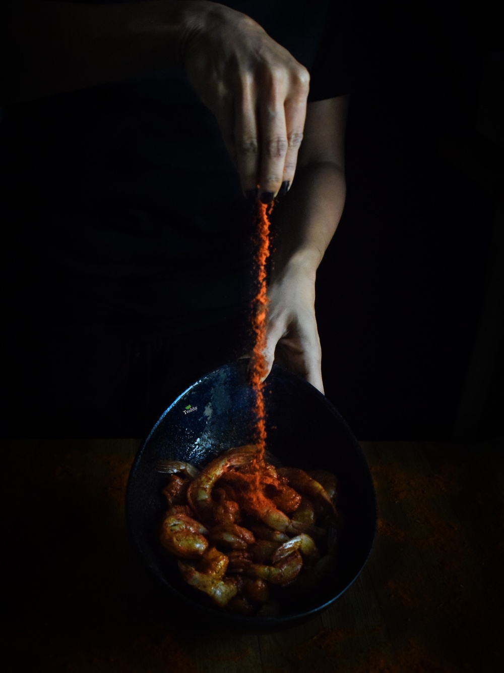 Grilled prawns marinade with watermark
